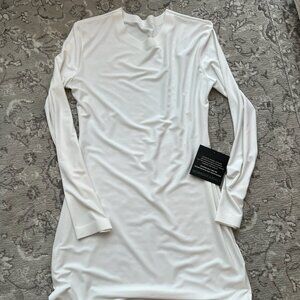 Norma Kamali Long Sleeve Crew Neck Mini Dress New With Tags
